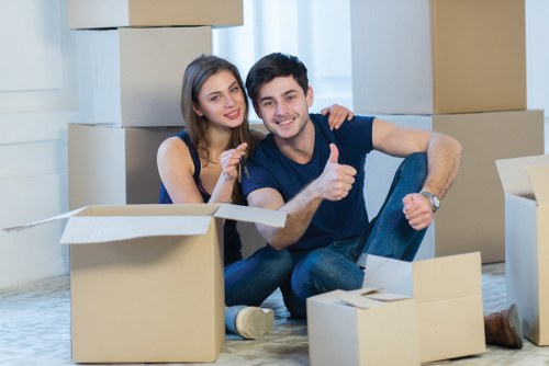 Business professionals planning a move